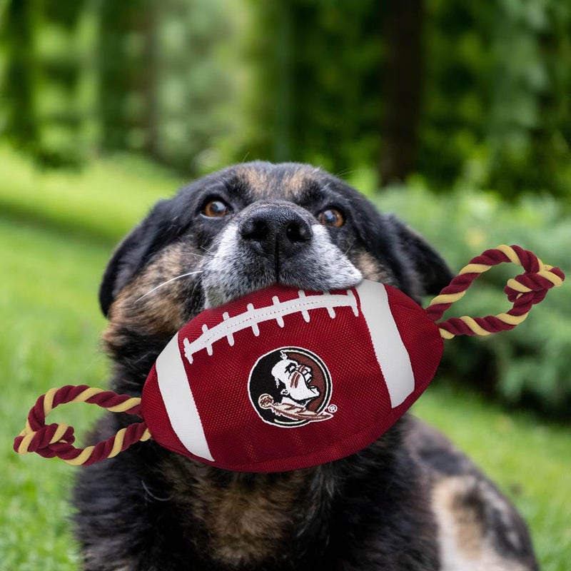 Pets First NCAA Florida State Seminoles Football Dog Toy, Tough Quality Nylon Materials, Strong Pull Ropes, Inner Squeaker, Collegiate Team Color (FSU-3121) - Image 4